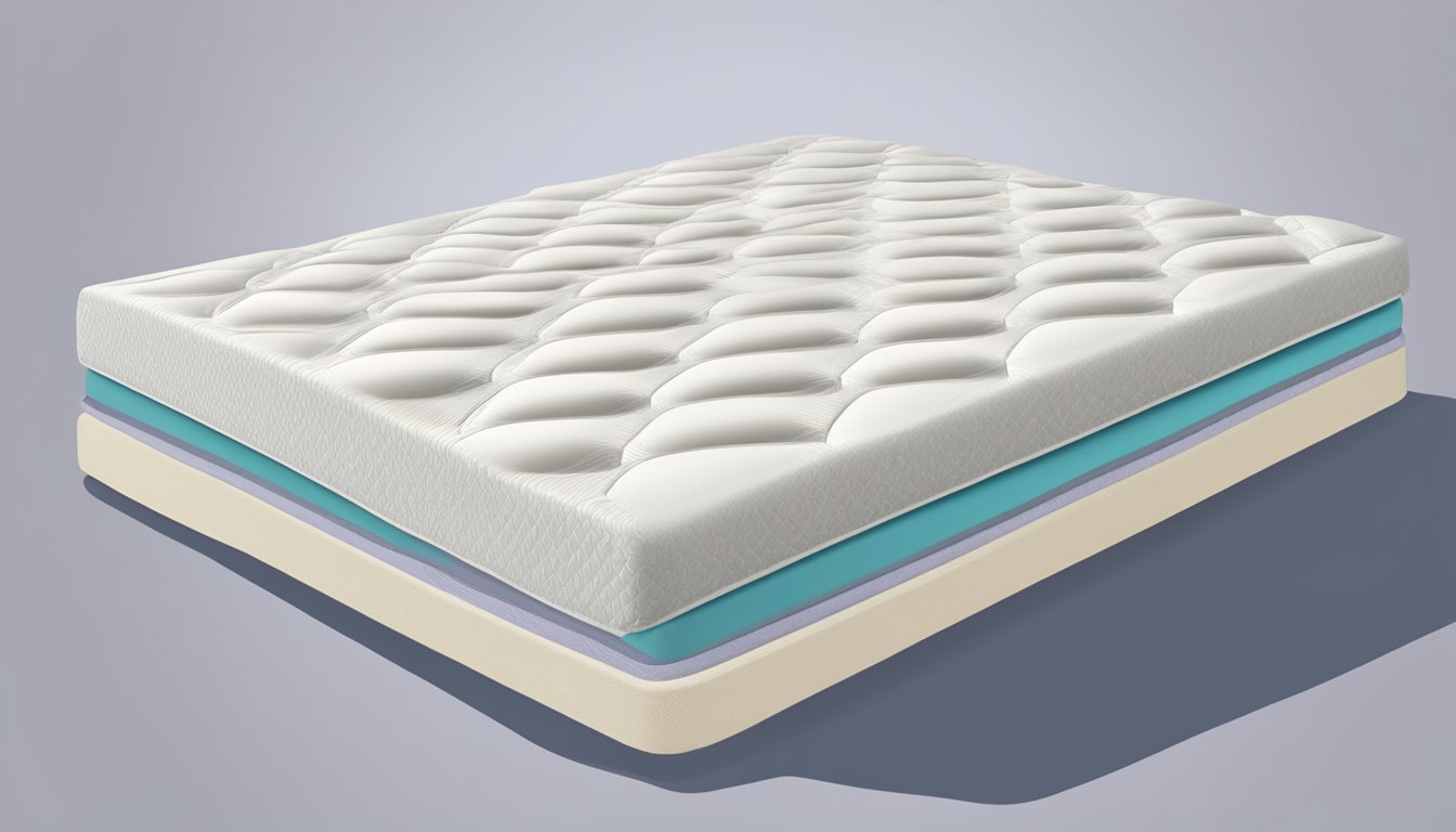 A memory foam mattress is shown with a spring mattress next to it. The memory foam mattress is depicted as being more comfortable and supportive