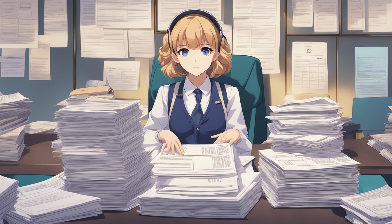 A stack of legal documents and a list of frequently asked questions about sex dolls, surrounded by various regulatory guidelines and ethical considerations