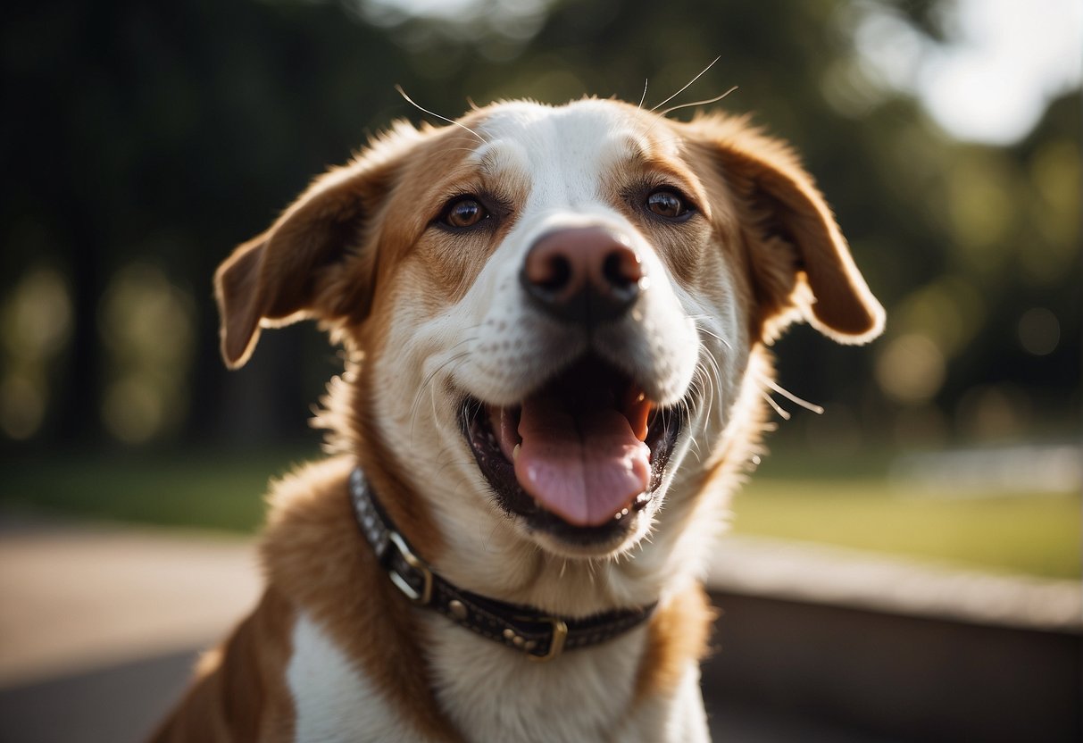 A dog with patches of missing hair, scratching and licking its irritated skin