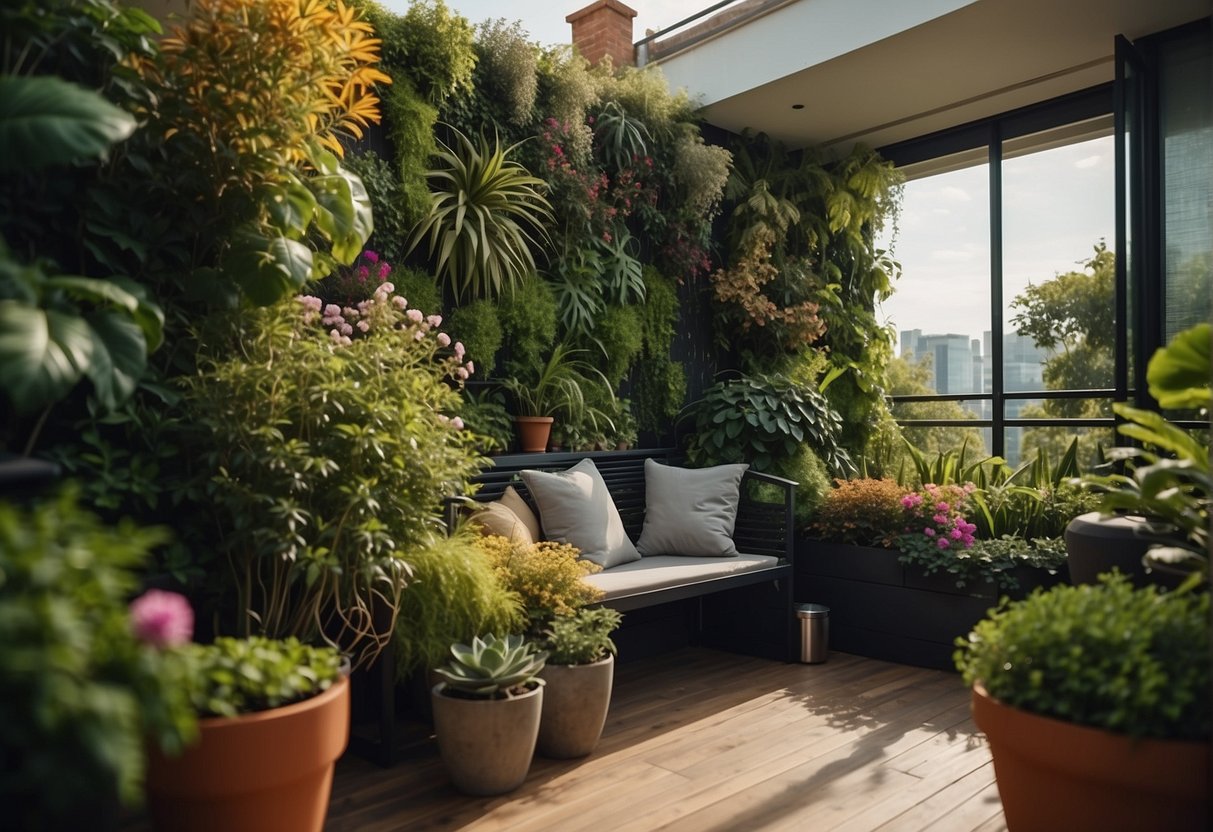 A lush vibrant living wall as the centerpiece.