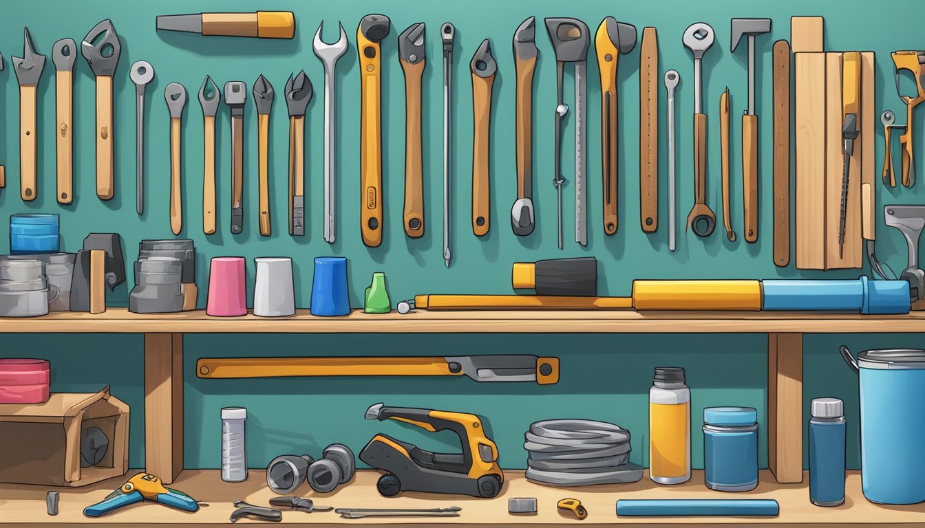 A workbench with silicone and TPE repair tools and materials arranged neatly for DIY repairs