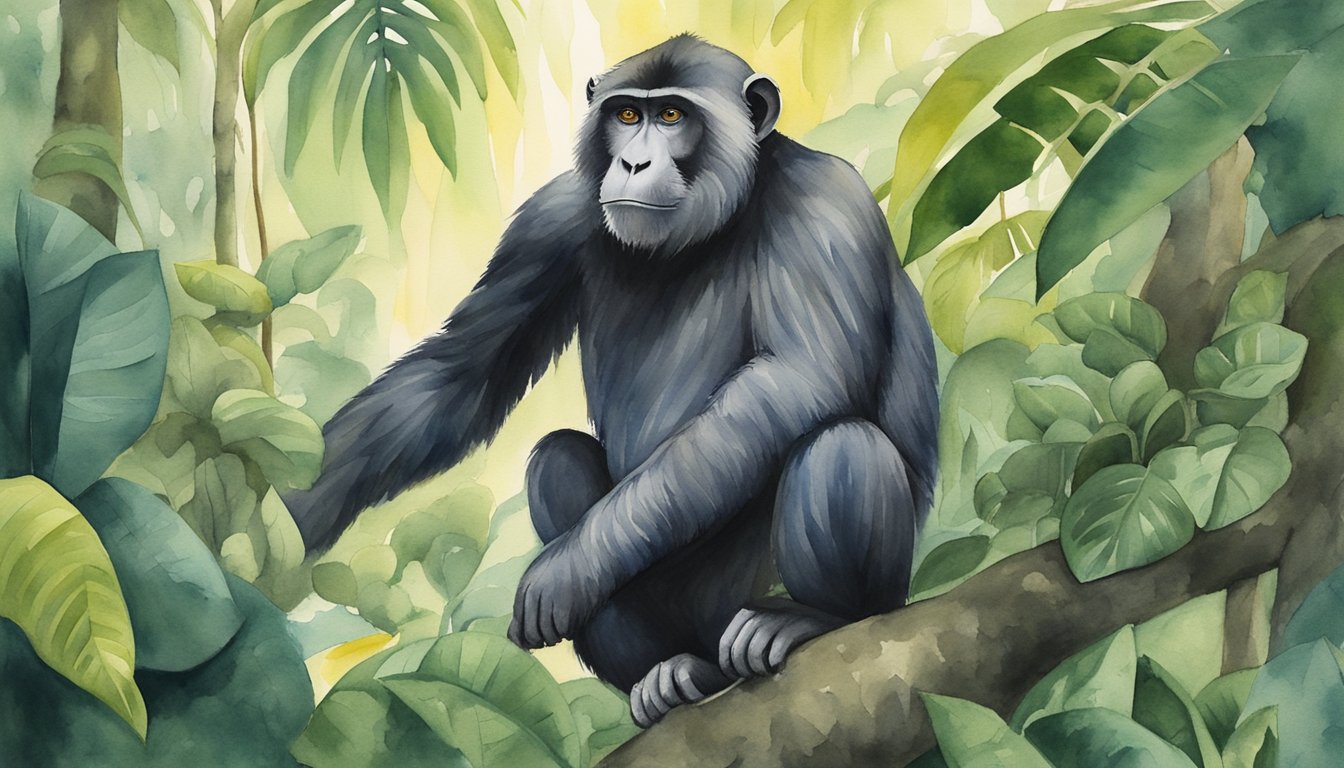 A large monkey stands tall, surrounded by lush jungle foliage.</p><p>Its wise and knowing eyes reflect the cultural impact and adaptations of the iconic character from the Jungle Book