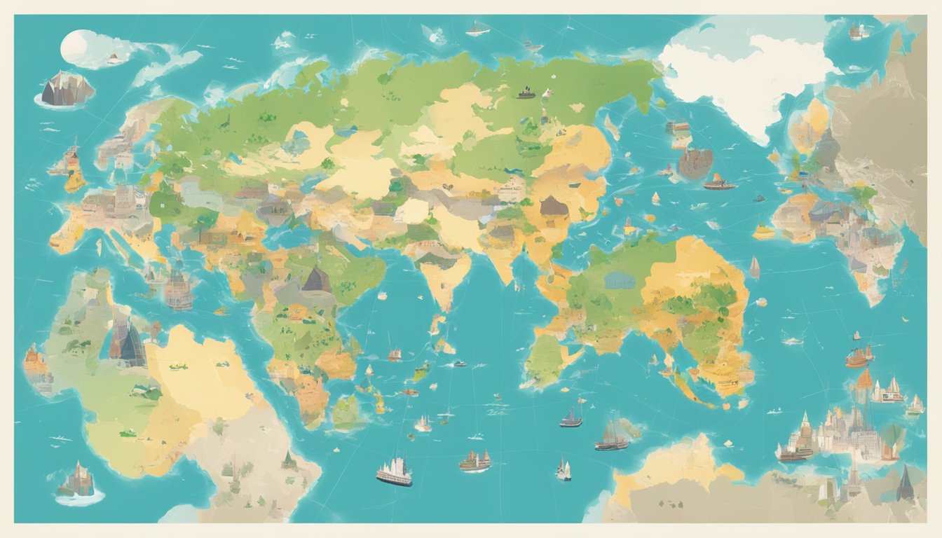 A world map with highlighted regions and legal symbols representing the status of sex dolls in different countries