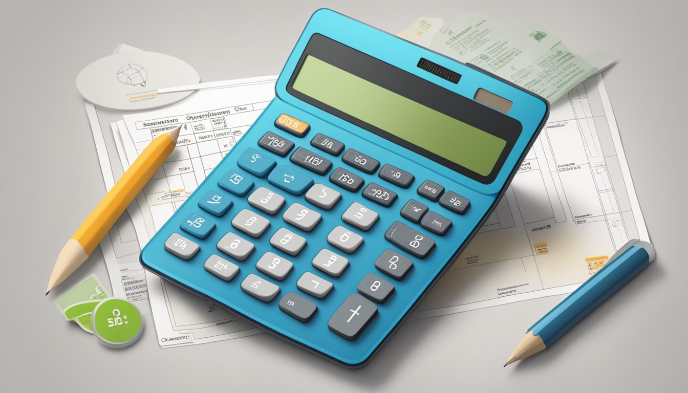 A calculator displaying the OCBC Renovation Loan logo and a list of eligibility and requirements