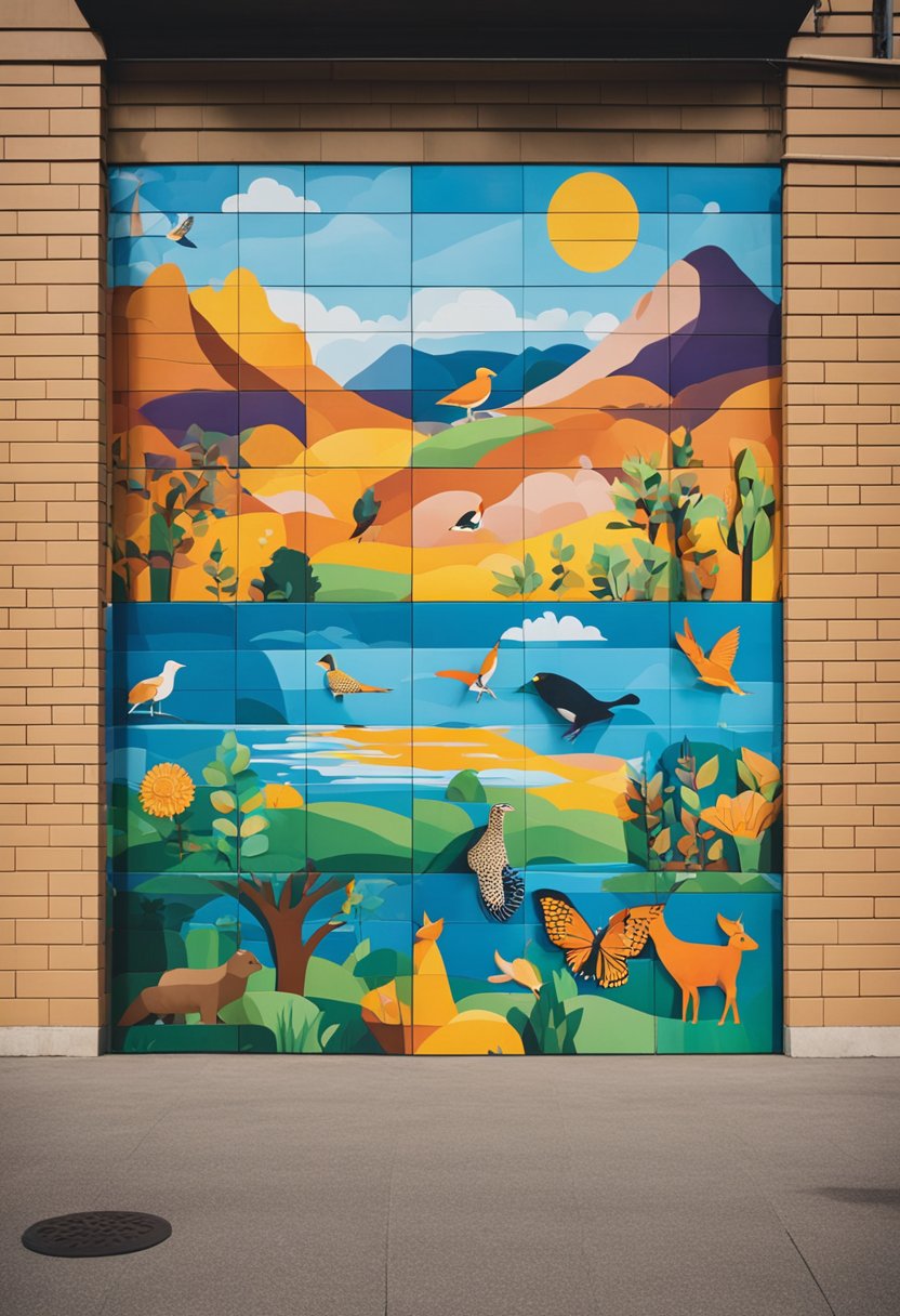 Vibrant murals adorn park walls. Sculptures of local wildlife dot the landscape. Colorful installations invite interaction and contemplation
