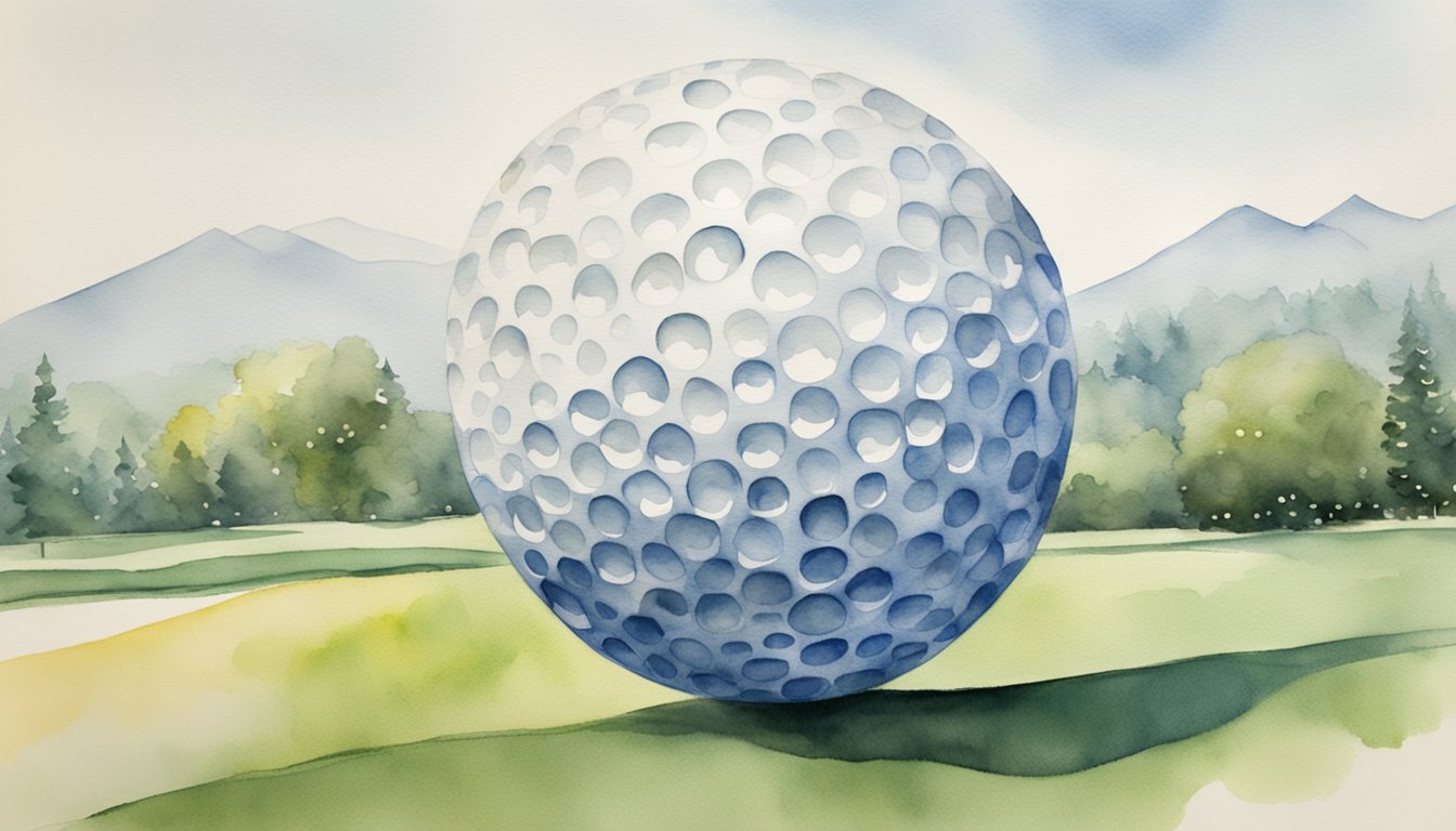 A golf ball with dimples in mid-flight, showing improved aerodynamics and distance