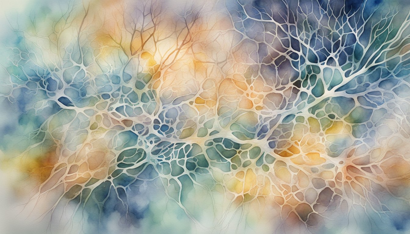 Brain cells firing and connecting, forming intricate networks of activity and communication