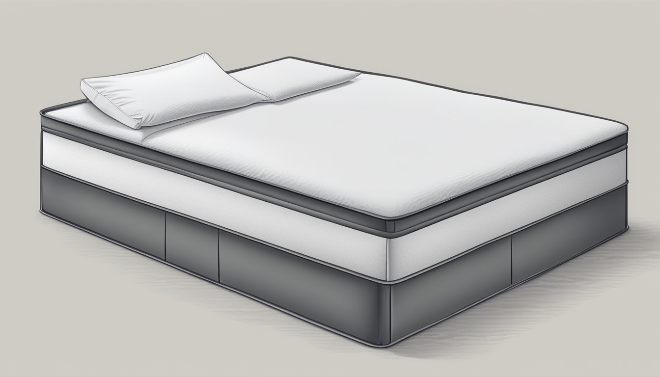 A compact box opens to reveal a neatly folded mattress inside, ready to be expanded and used