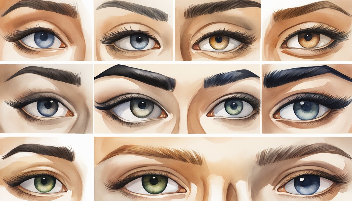 A close-up of various eyebrow shapes and styles from different cultures, showcasing their significance and aesthetic appeal