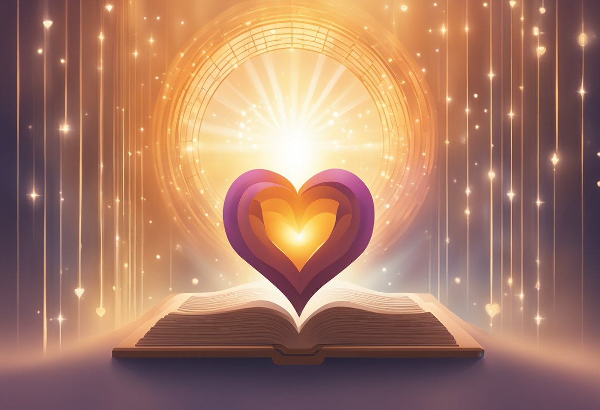 A heart surrounded by beams of light, radiating warmth and love, with words "Preparing Your Heart for Favor Prayer Points For Unlimited Favor" floating above it