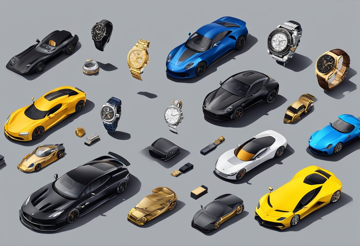 A display of the top 10 most expensive items on Amazon, including luxury watches, high-end electronics, and rare collectibles