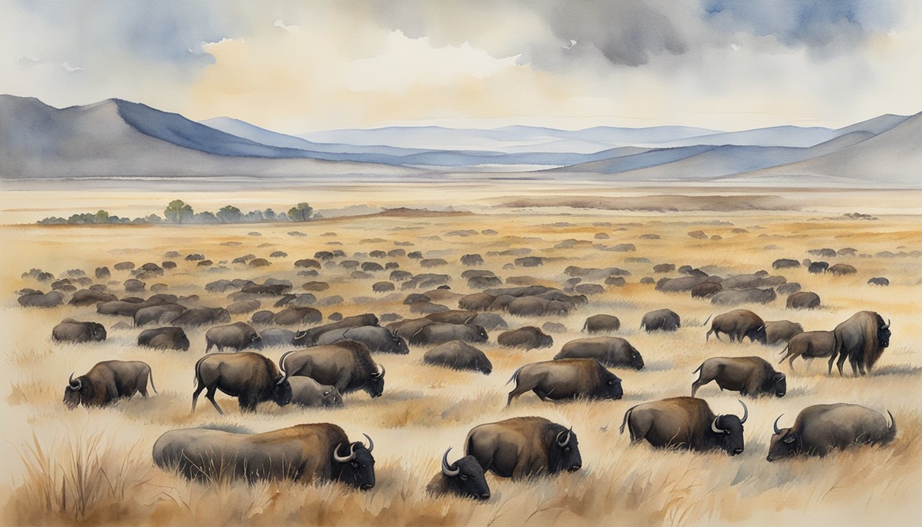 Buffalo carcasses litter the plains, Native Americans mourn loss.</p><p>Settlers prosper, but cultural devastation remains