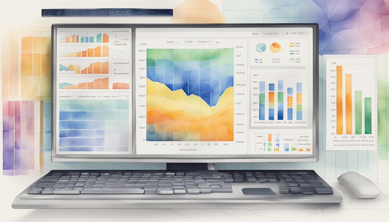 A computer screen displaying a complex statistical model with various charts and graphs