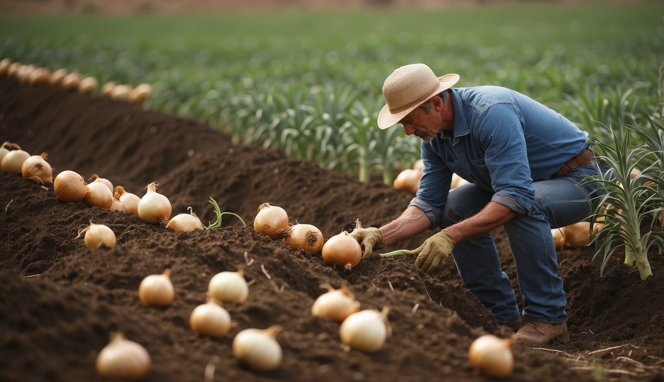 Farmers planting and harvesting various types of onions in South Africa using modern agricultural techniques and innovations