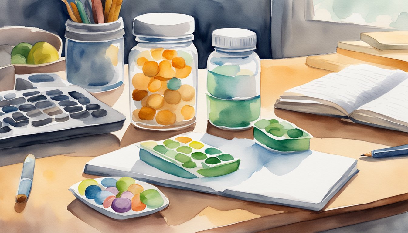 A pill bottle of Vyvanse sits on a clean, organized desk, surrounded by healthy snacks and a journal.</p><p>A sense of control and calmness emanates from the scene