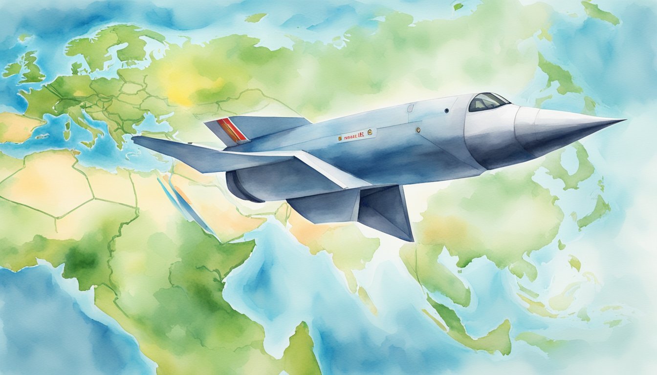 China's hypersonic missile launches with global response.</p><p>Strategic implications unfold on a world map