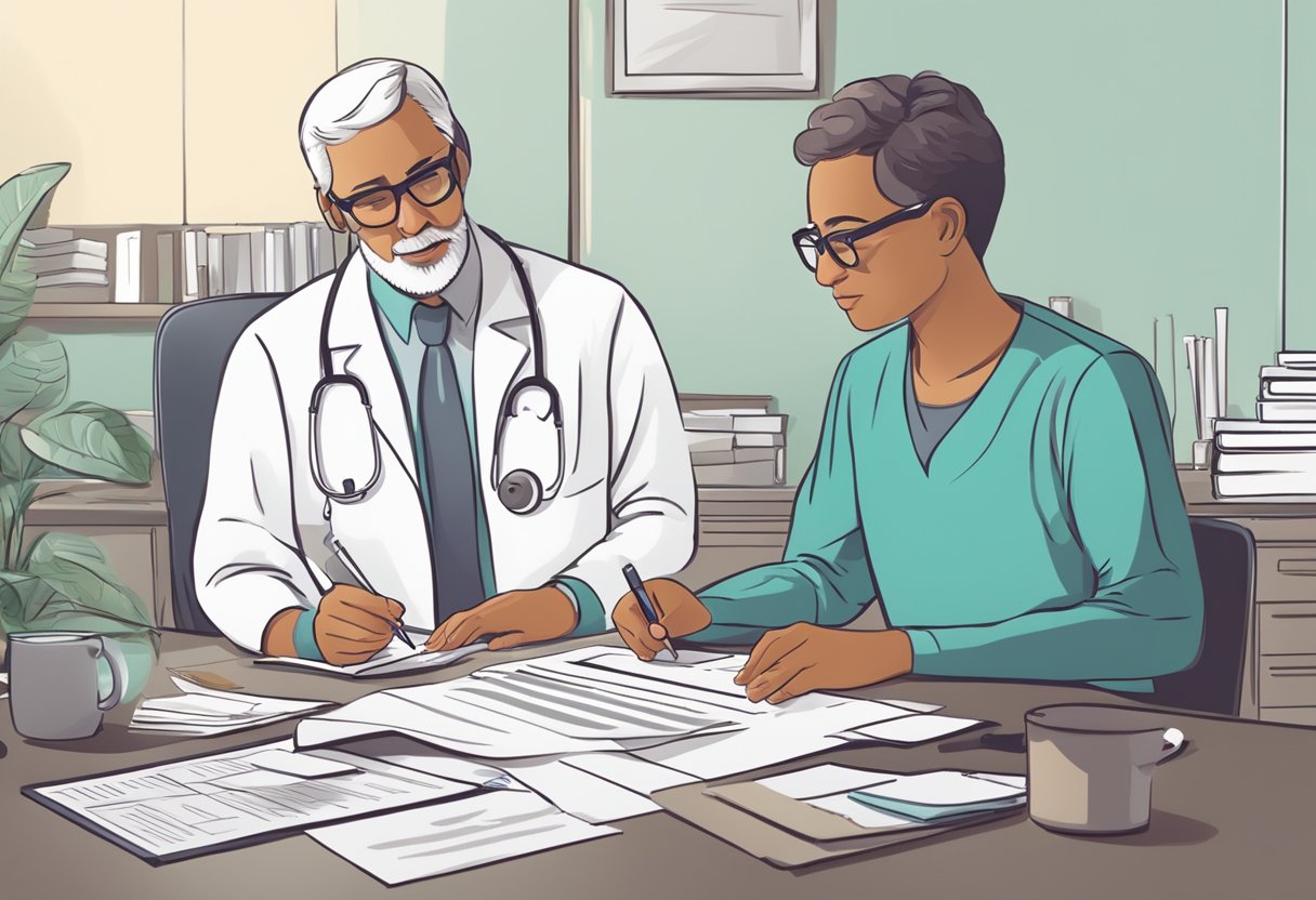 Neoplasia Maligna e Isenção De Imposto De Renda: Entenda Seus Direitos 1 A patient receiving cancer treatment and filling out tax exemption paperwork