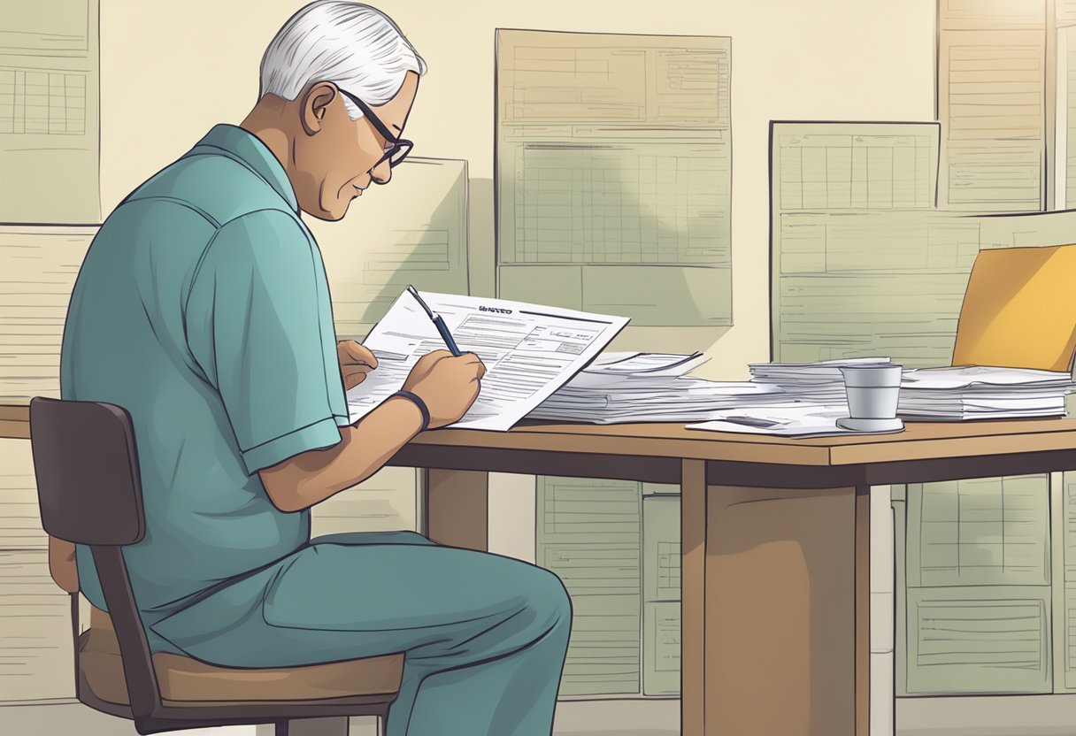 Parkinson e Isenção Do Imposto De Renda: Entenda seus Direitos 2 A person with Parkinson's disease filling out tax exemption forms