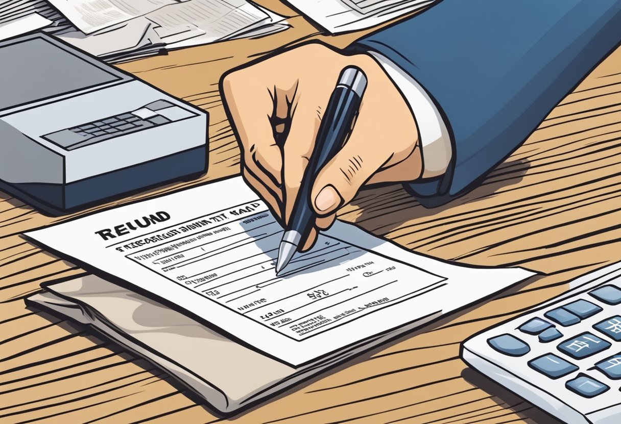 Como Receber Restituição Do Imposto de Renda de Anos Anteriores: Guia Prático 1 A person submitting tax forms with a stamp, receiving a check in the mail for a refund of previous years' income tax