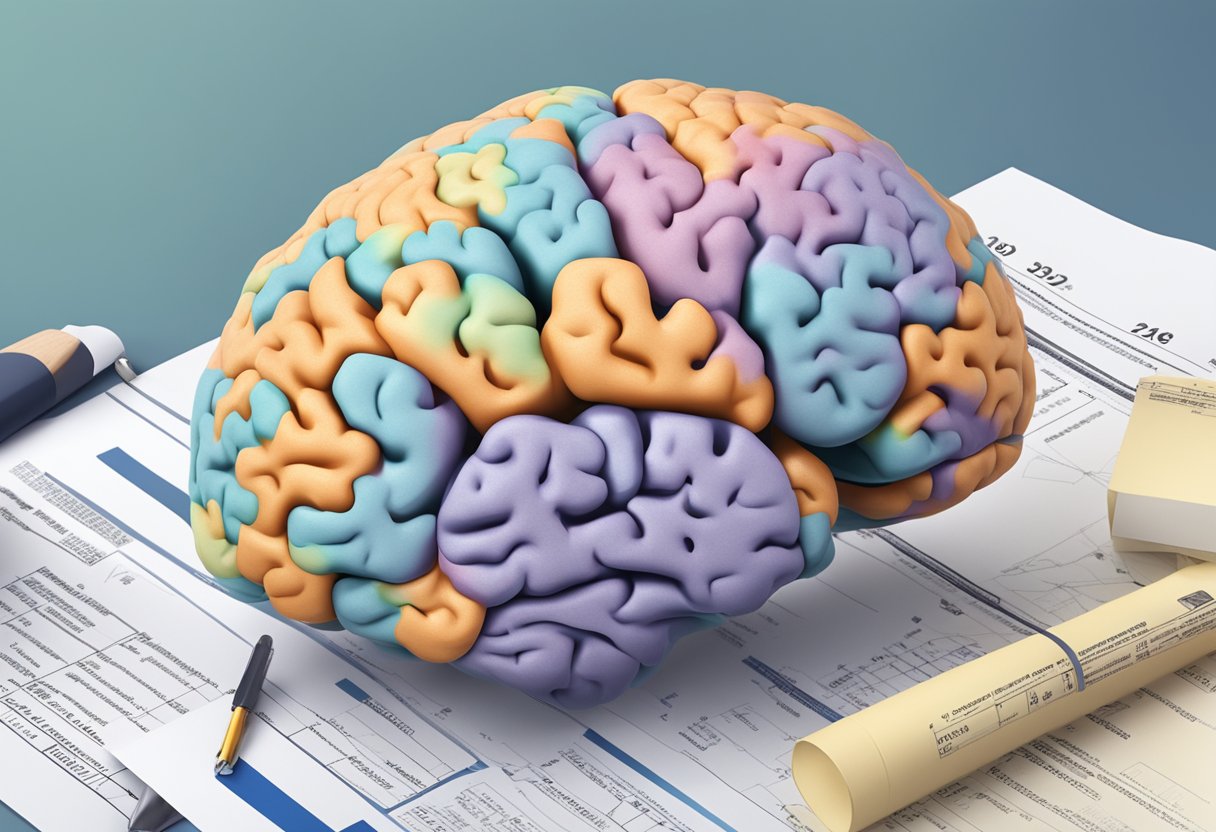 Esclerose Múltipla e Isenção Do Imposto De Renda: Entenda Seus Direitos 2 A brain with multiple sclerosis lesions, alongside tax exemption documents