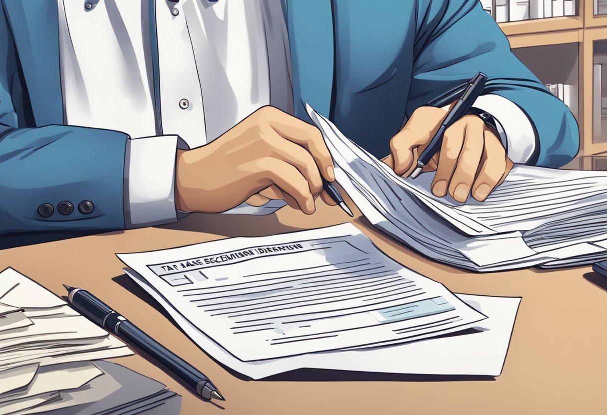 Hanseníase e Isenção Do Imposto De Renda: Entenda Seus Direitos 1 A person with Hansen's disease receiving tax exemption paperwork from a government office