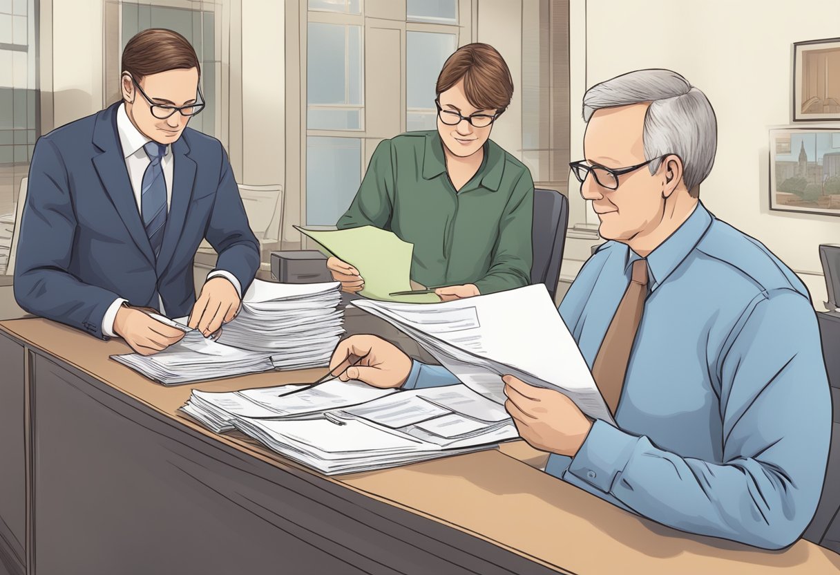 Hanseníase e Isenção Do Imposto De Renda: Entenda Seus Direitos 2 A person with Hansen's disease receiving tax exemption paperwork from a government official