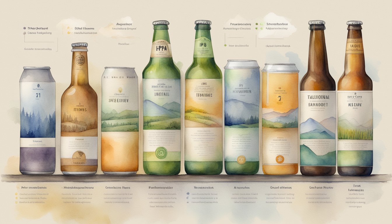 A timeline of IPA styles from traditional to modern, with key ingredients and brewing techniques highlighted