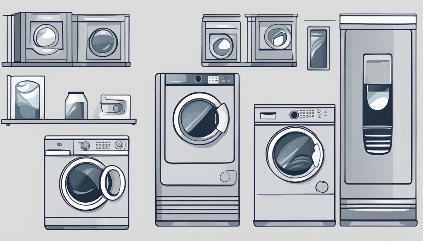 A washing machine with various load sizes, detergent, and water levels to show performance factors