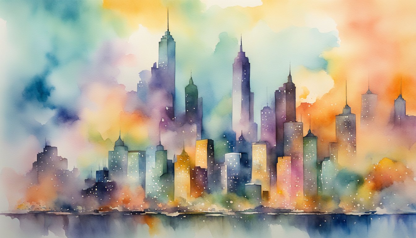 Air Ink in Art and Society: A city skyline with billowing smoke transformed into vibrant artwork