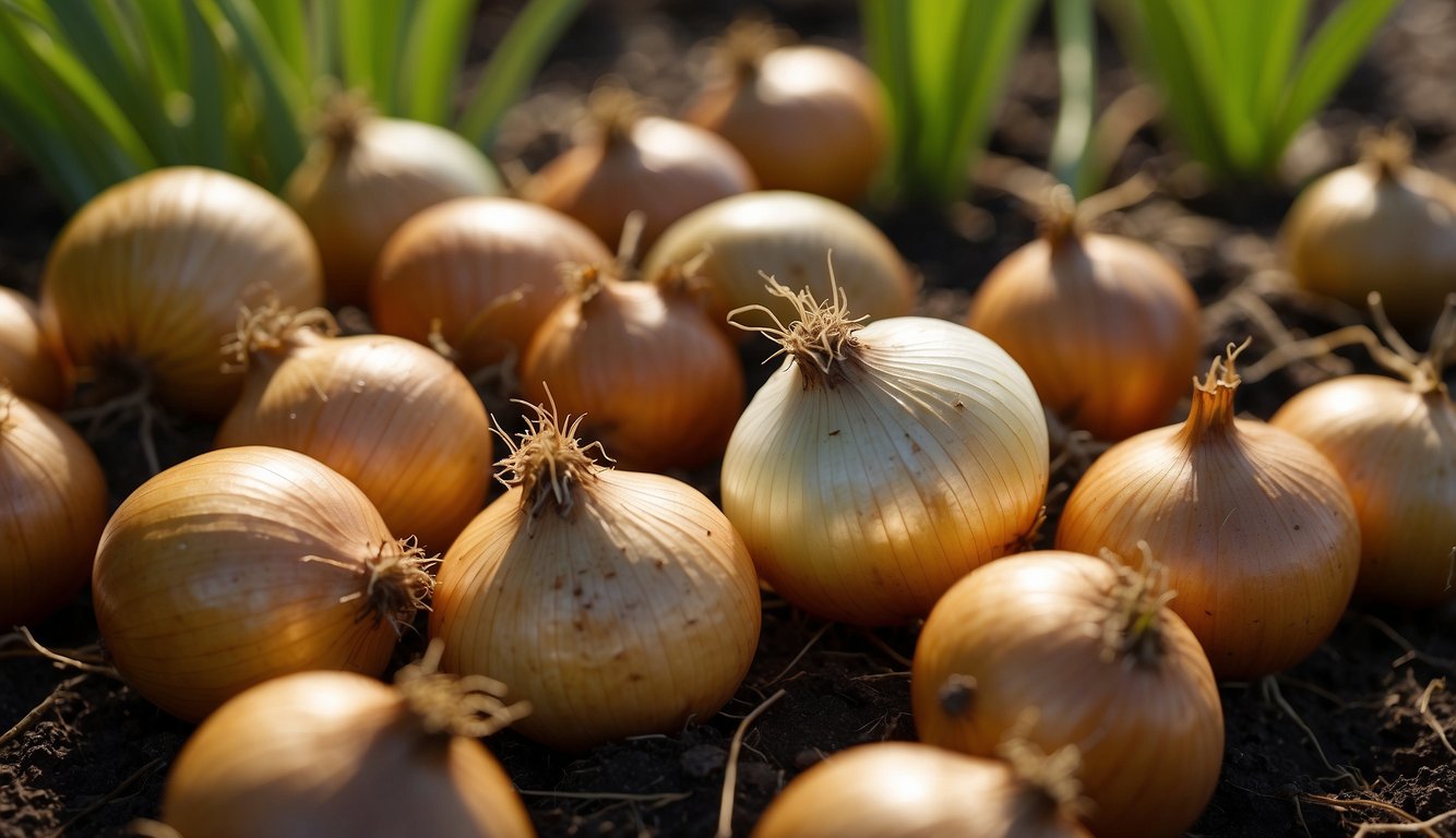 Multiplying onions surrounded by pests, diseases, and preventative care measures