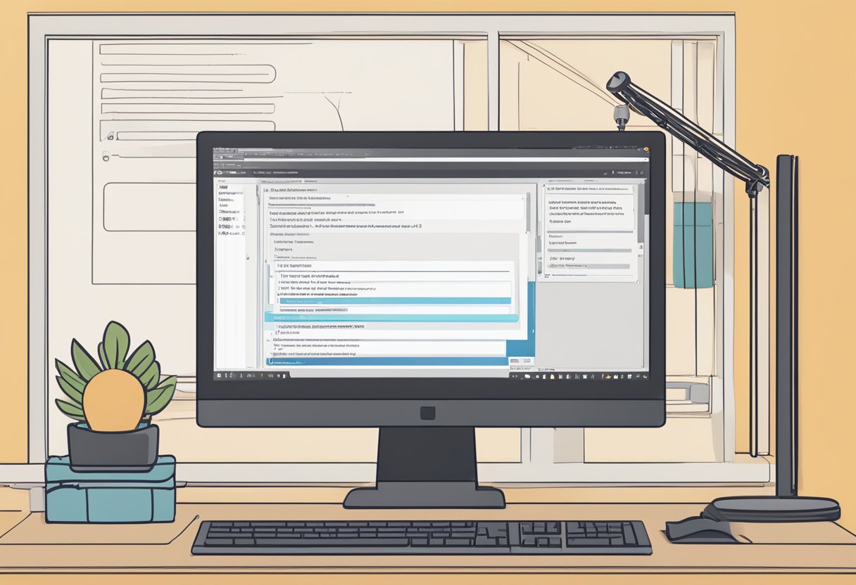 A computer monitor displaying step-by-step instructions for installing the LAMP stack on Ubuntu 22.04, with the terminal window open and commands being entered