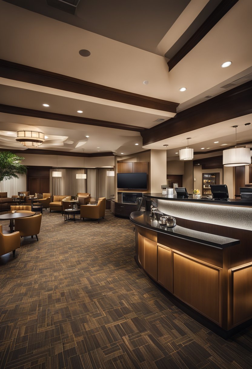 The Hilton Waco hotel features spacious family suites with modern amenities and a cozy atmosphere