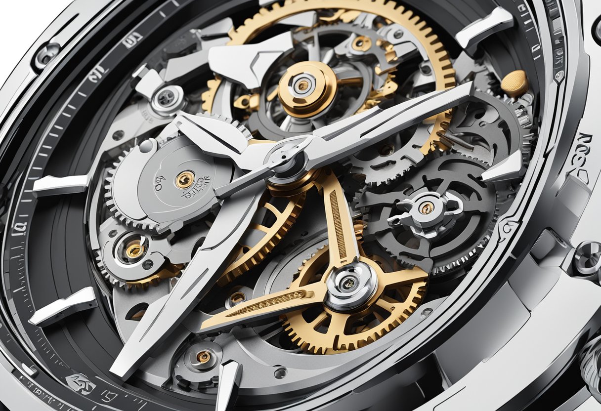 A Seiko movement type, showcasing functionality and innovation with intricate gears and components, set against a backdrop of precision engineering