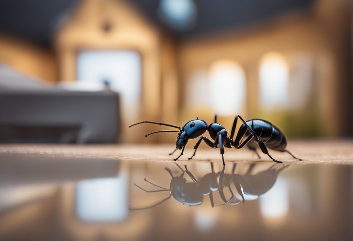A homeowner using various methods to prevent and maintain long-term control of ants in their house