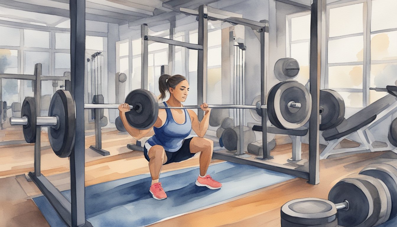 A person lifting weights in a gym, surrounded by various resistance training equipment.</p><p>They are focused and determined, sweating as they work towards their weight loss goals