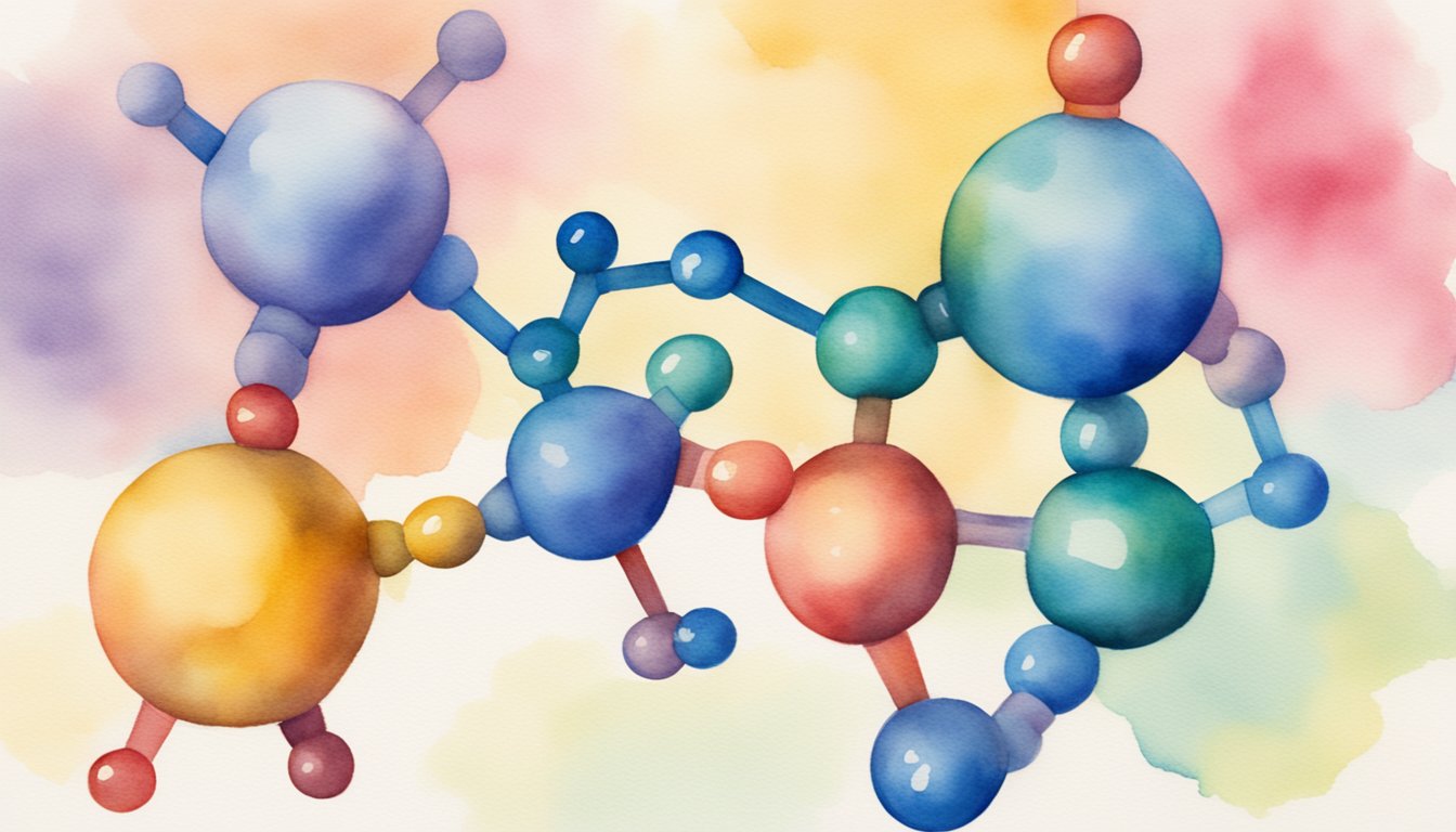 Two amino acids bonded by a peptide bond, forming a dipeptide.</p><p>The carboxyl group of one amino acid reacts with the amino group of another, releasing a water molecule