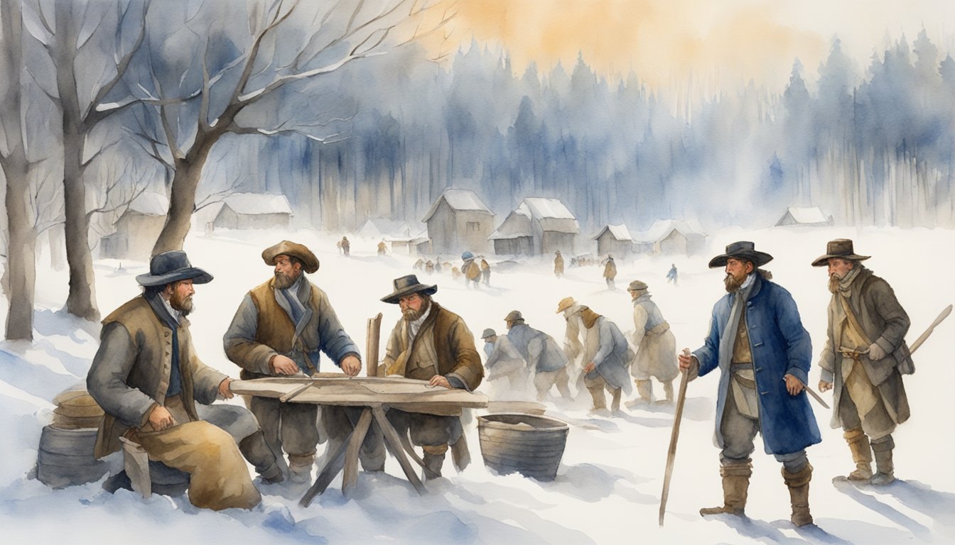 A group of settlers in Jamestown resort to cannibalism during a harsh winter, highlighting the extreme measures taken for survival in the early American colonies