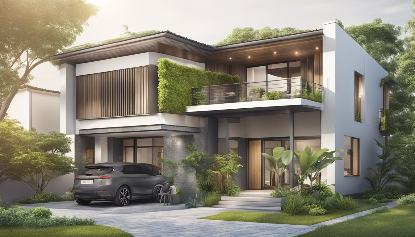 A modern, eco-friendly home undergoing renovation with the support of Additional Green Financial Solutions DBS Eco-Aware Renovation Loan in Singapore