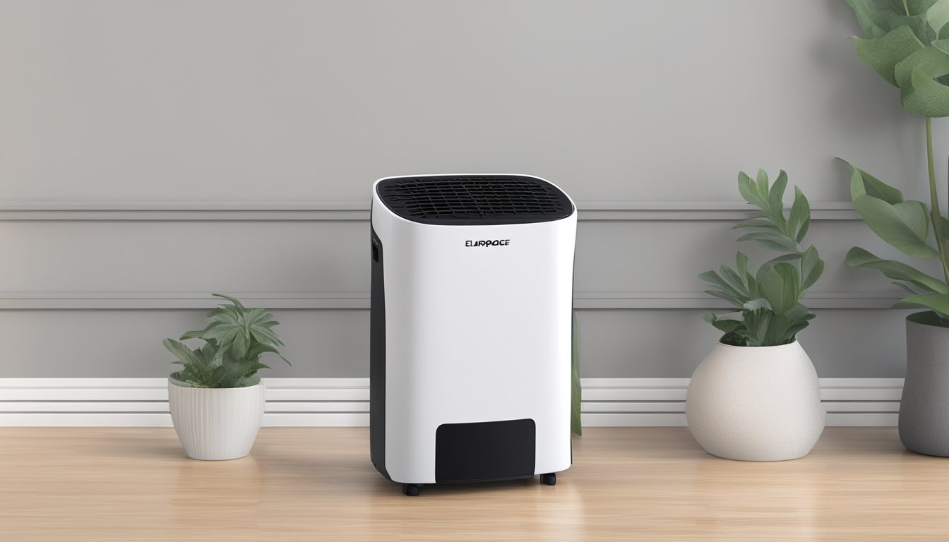 The Europace mini dehumidifier quietly removes moisture from a small room, creating a comfortable and healthy environment