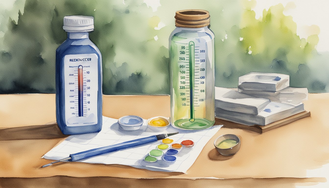 A bottle of fever reducer sits next to a thermometer.</p><p>A chart shows potential impacts and considerations