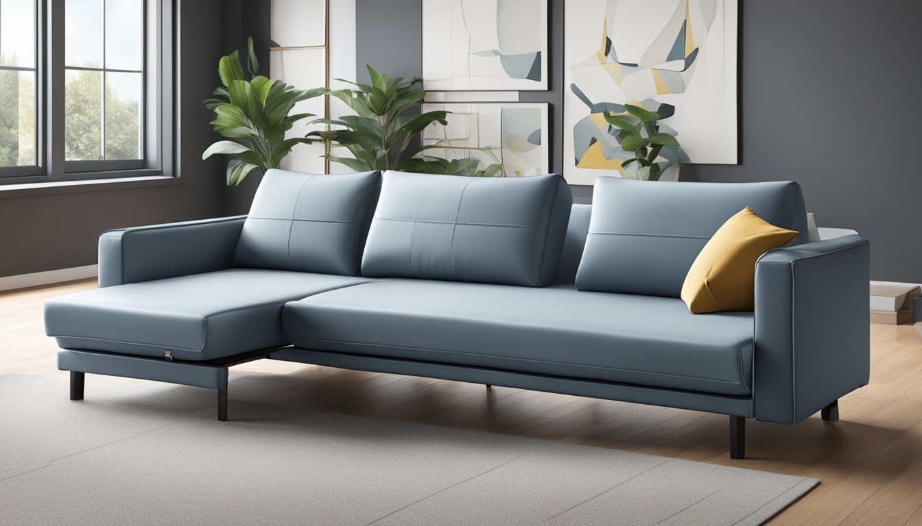 A sleek, modern latex sofa bed with clean lines and adjustable features