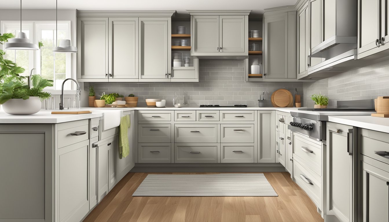 Various kitchen cabinet drawers: 3 sizes - small, medium, large. Small for utensils, medium for pots and pans, large for bulky items