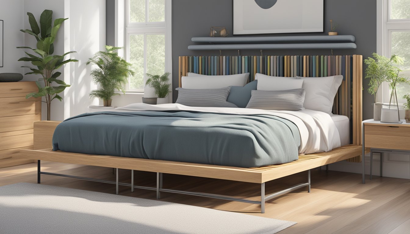 A slatted bed base lies flat, with evenly spaced wooden slats. A box spring is a large, rectangular structure made of metal springs covered in fabric