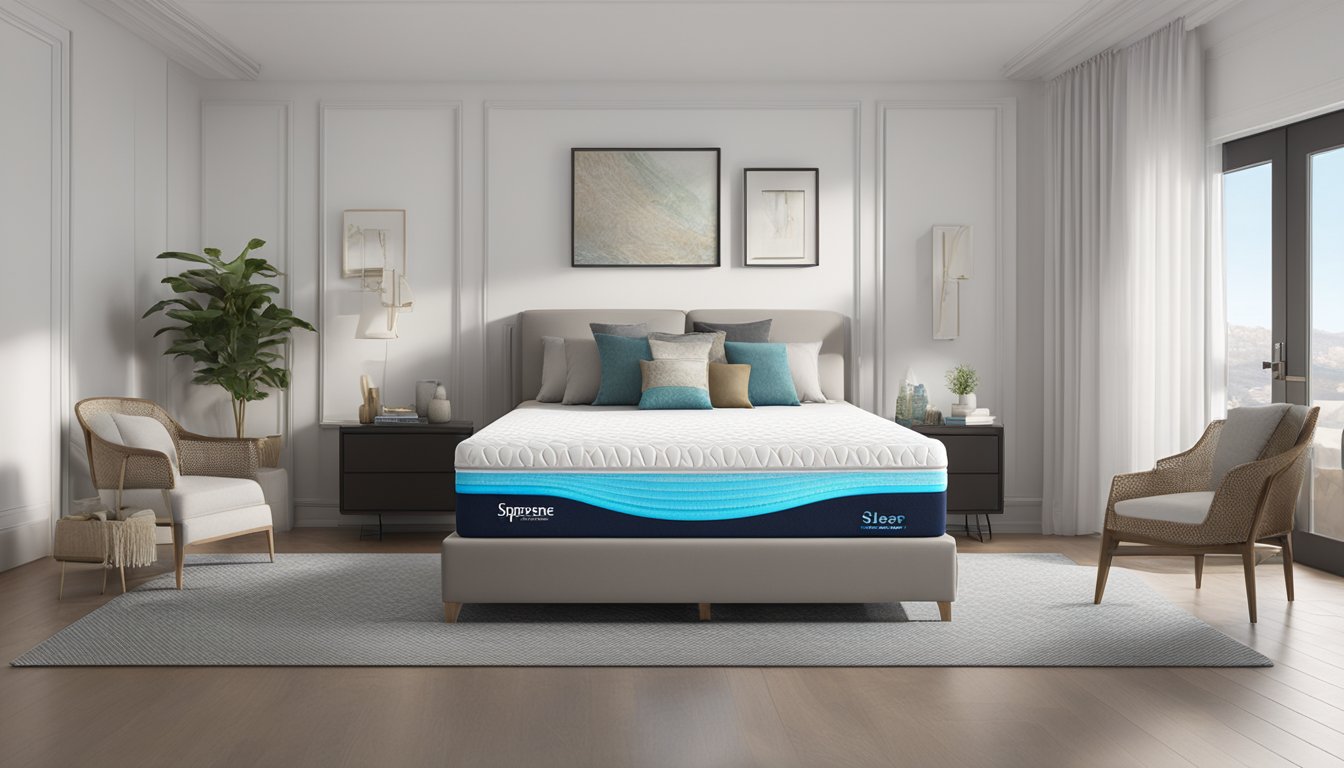 The Supreme Sleep luxe mattress features advanced comfort technology, with multiple layers of memory foam and cooling gel, providing the ultimate sleep experience