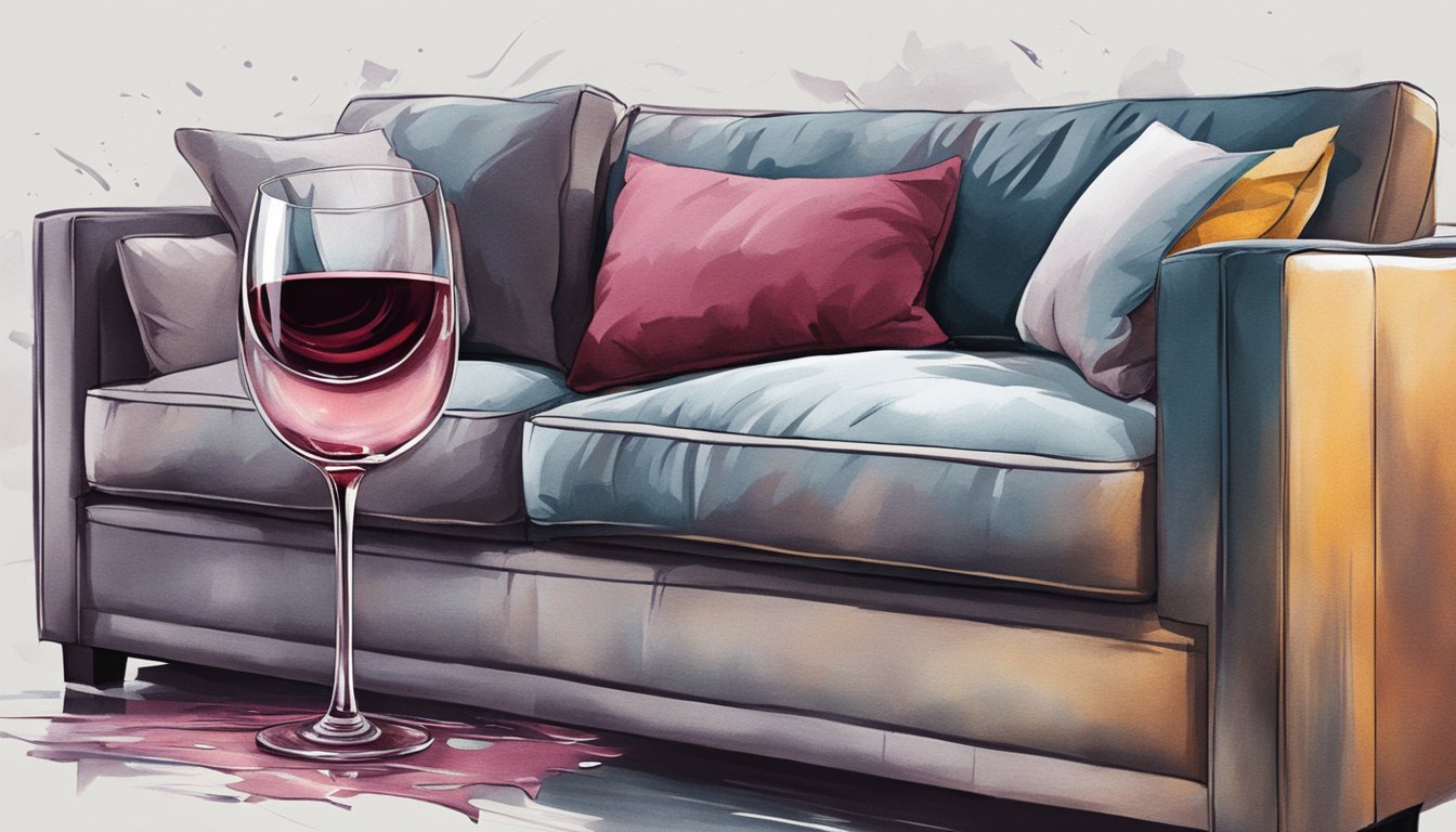 A glass of red wine spills on a scratch-proof sofa, but rolls off without leaving a mark