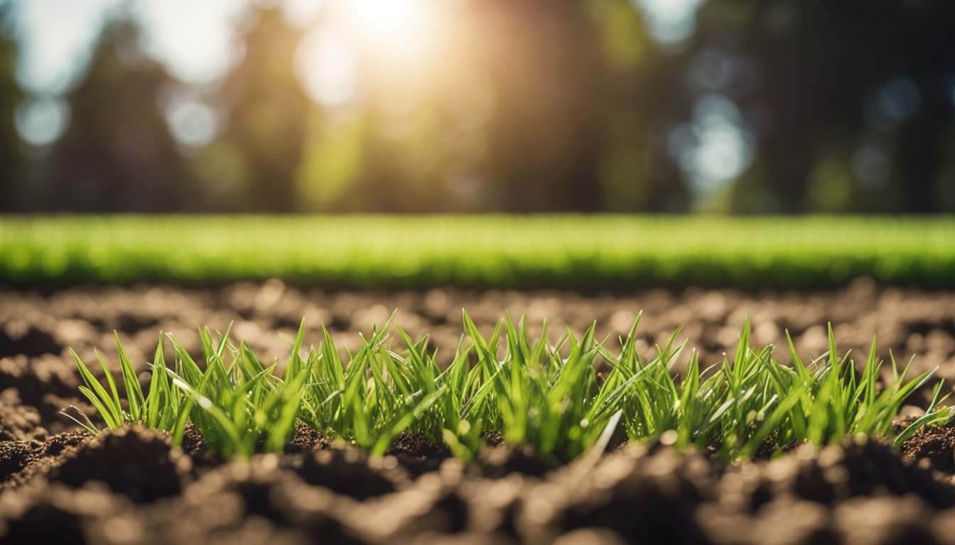 A lawn with healthy, loose soil. No visible signs of compaction. Grass and soil appear well aerated and properly maintained