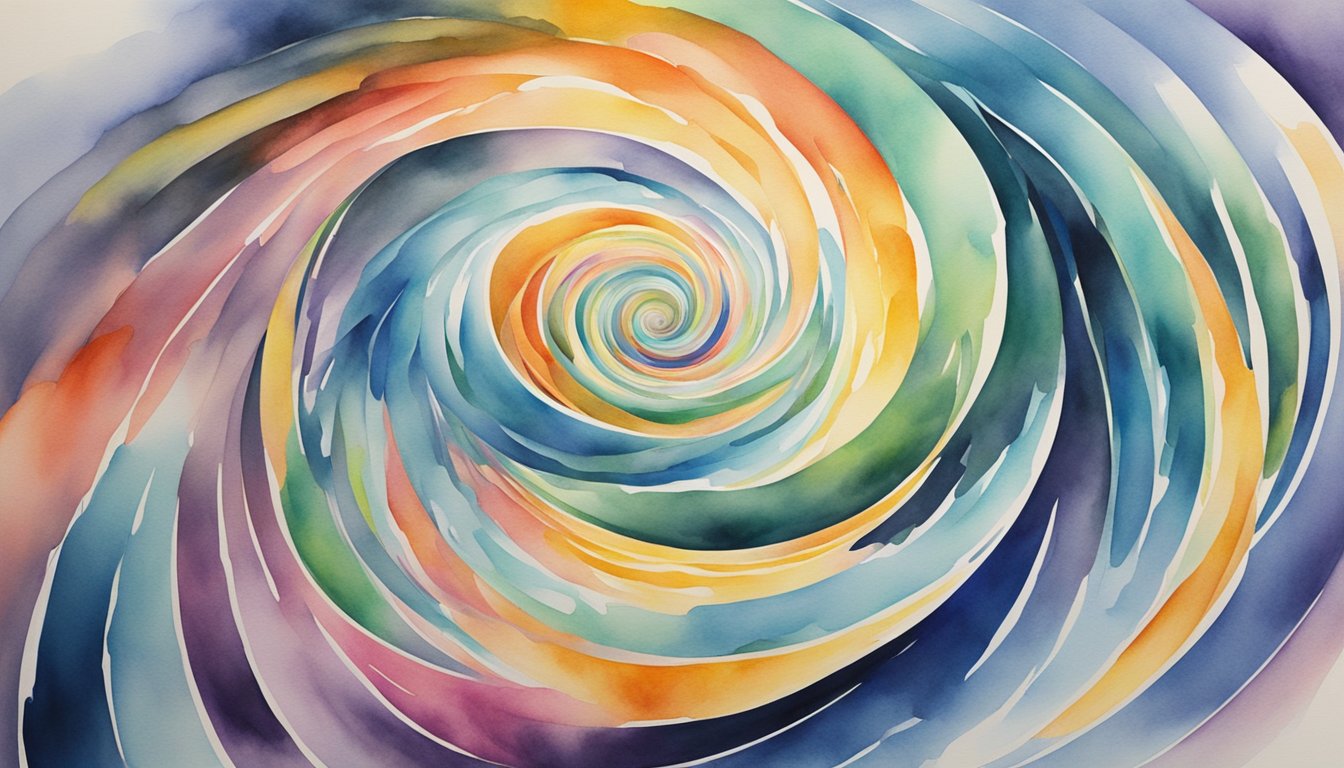 A swirling vortex of overlapping dimensions, each with its own unique laws of physics and reality, stretching out into infinity