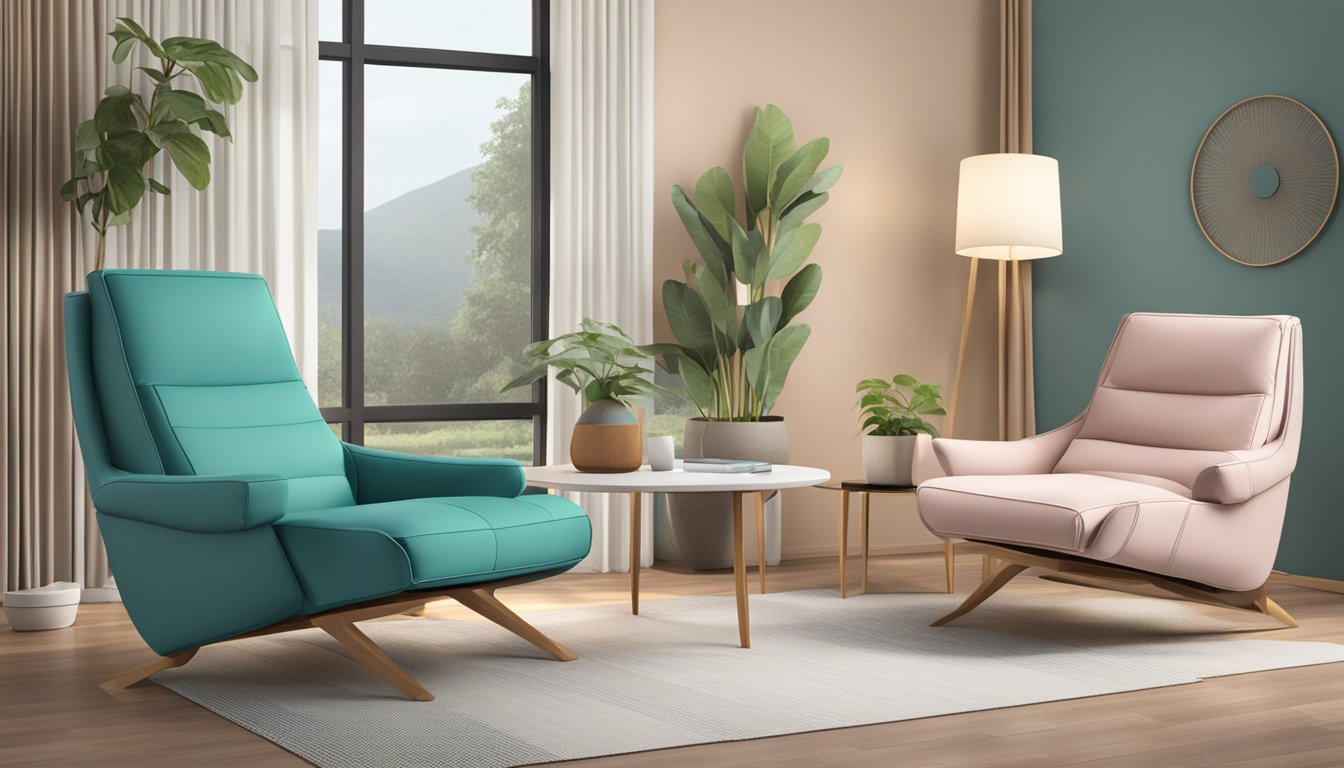Relaxing chairs displayed in a seamless purchase and setup environment