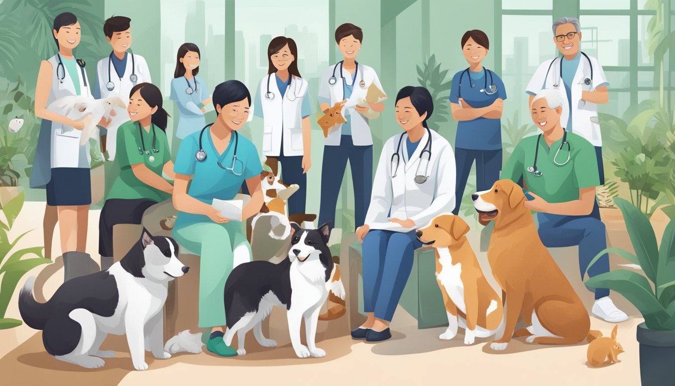 A diverse array of pets receiving care from top veterinarians in Singapore