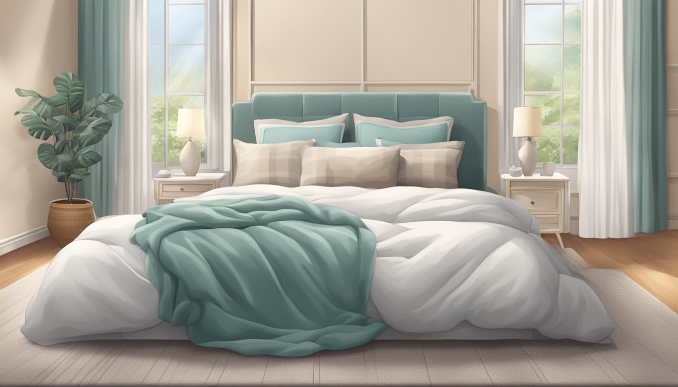 A queen size pull out bed with clean sheets and fluffy pillows, surrounded by a cozy and inviting atmosphere